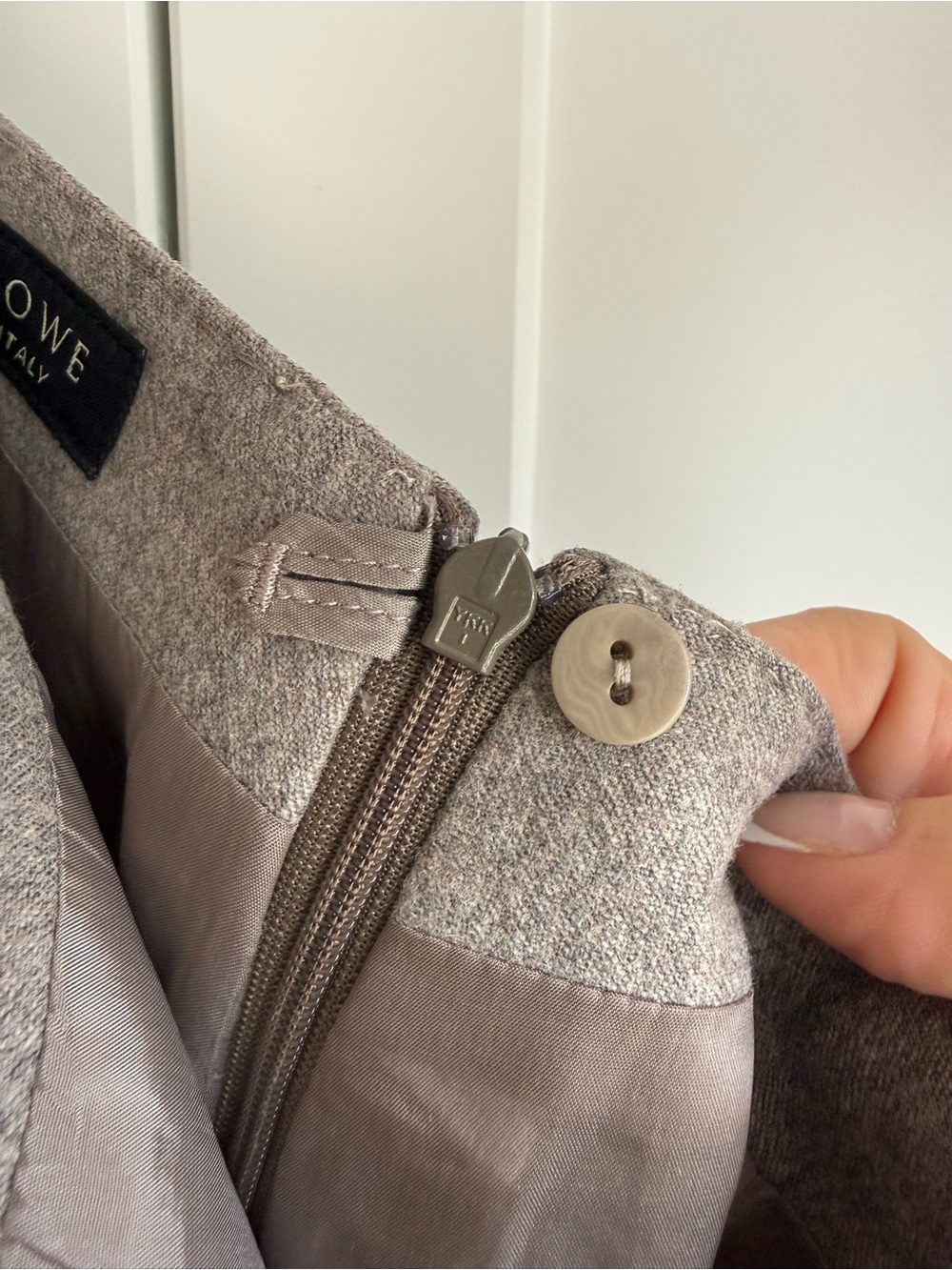 MARLOWE Luxury Wool Angora Blend Tailored Pencil Skirt Taupe Grey 4 / 38 - Picture 10 of 10